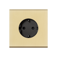 MODELEC stopcontact geborsteld messing - Randaarde - Nederland