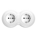 2-voudig stopcontact wit porselein inbouw rond
