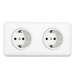 2-voudig stopcontact wit bakeliet inbouw vierkant