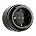 Bakeliet stopcontact opbouw zwart - 62 mm