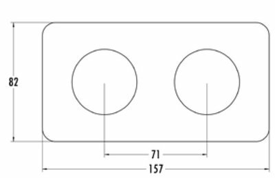 Afmetingen 2-voudige montageplaat