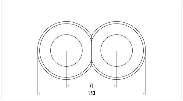 Glas eind afdekraam rond afmetingen