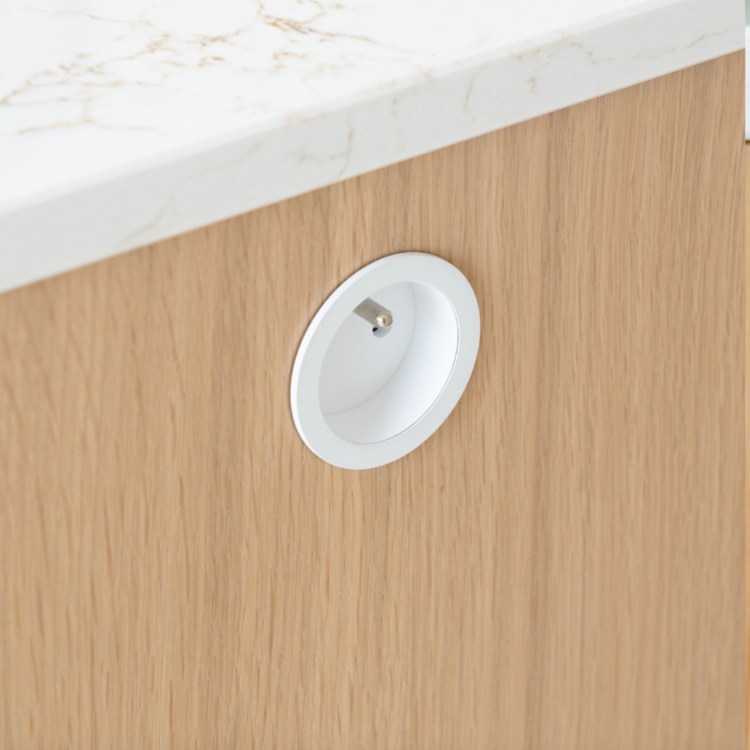 rond by prado 2.0 stopcontact inbouw keuken design keukenwand eiland mooi stopcontact rond minimalistisch