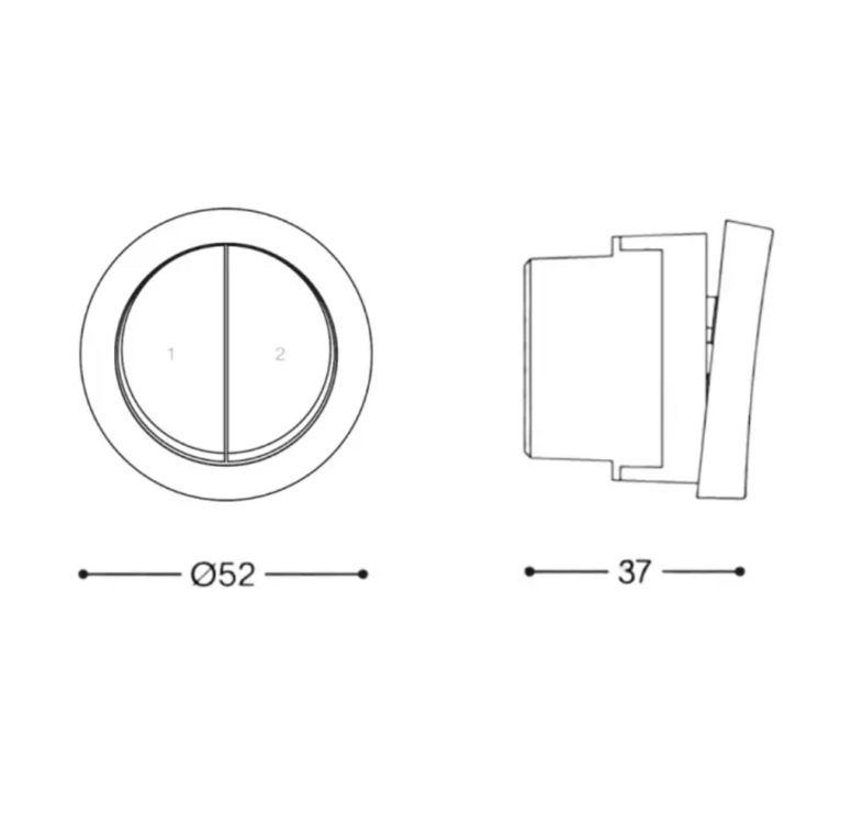 Rond 2.0 230v schakelaar 2 knoppen licht brons rond by prado rond.io