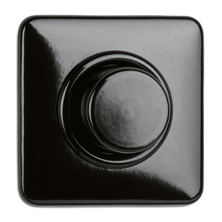 Bakeliet dimmer vierkant zwart - jaren 30 schakelmateriaal THGP