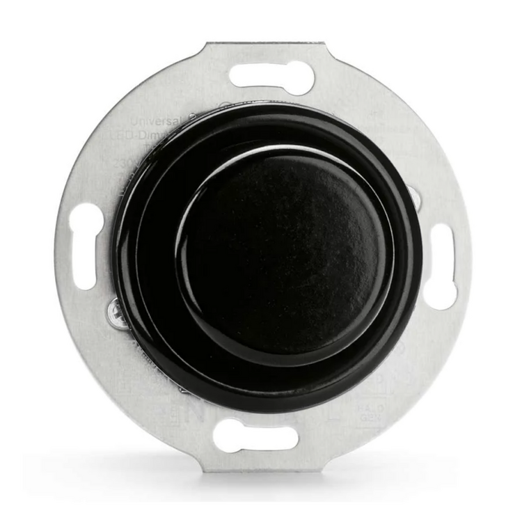 Bakeliet dimmer inbouw zwart - jaren 30 schakelmateriaal THGP