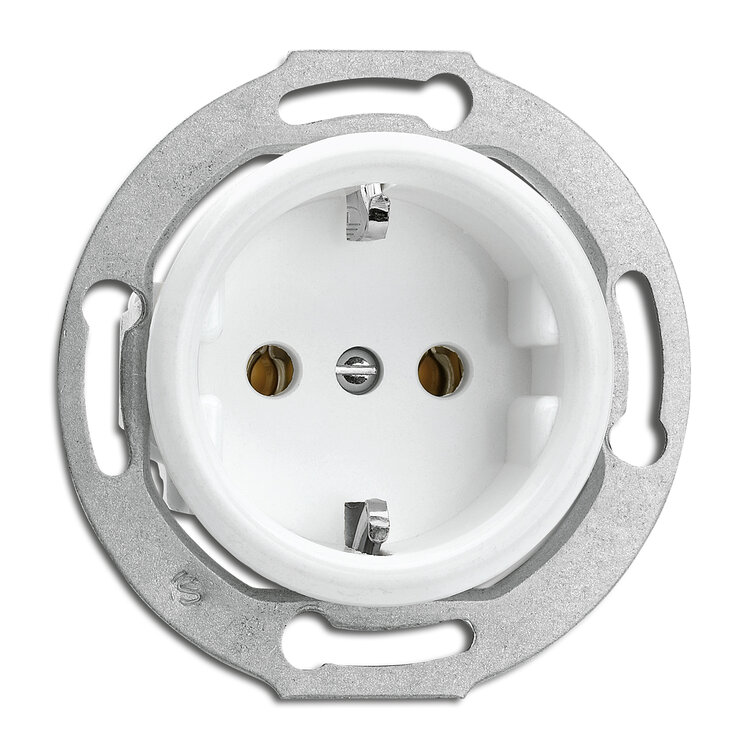 Duroplast wit bakeliet stopcontact wandcontactdoos inbouw binnenwerk