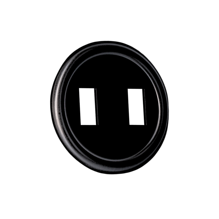 Glanzend zwart centraalplaat dubbele schakelaar (reserve onderdeel)