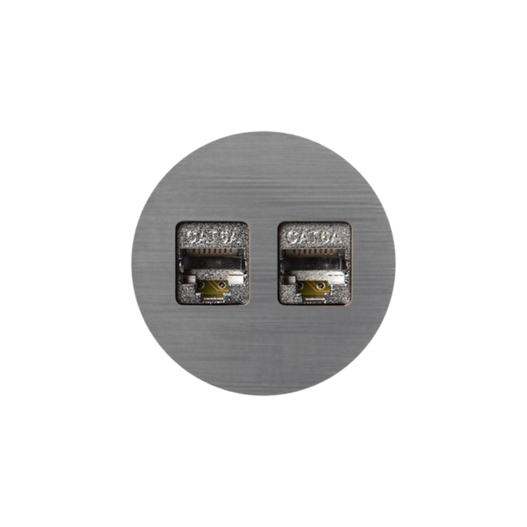 ROND 2.0 geborsteld grijs datapoorten