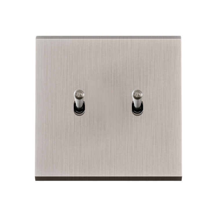 MODELEC dubbele schakelaar geborsteld staal