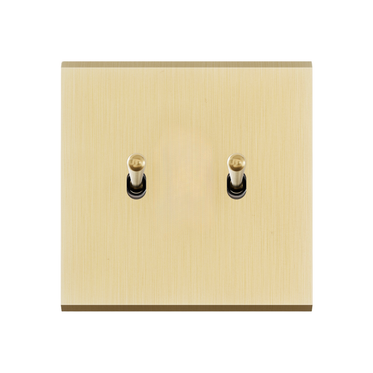 MODELEC dubbele schakelaar geborsteld messing