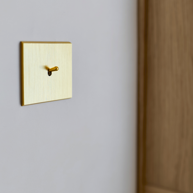 MODELEC schakelaar geborsteld messing