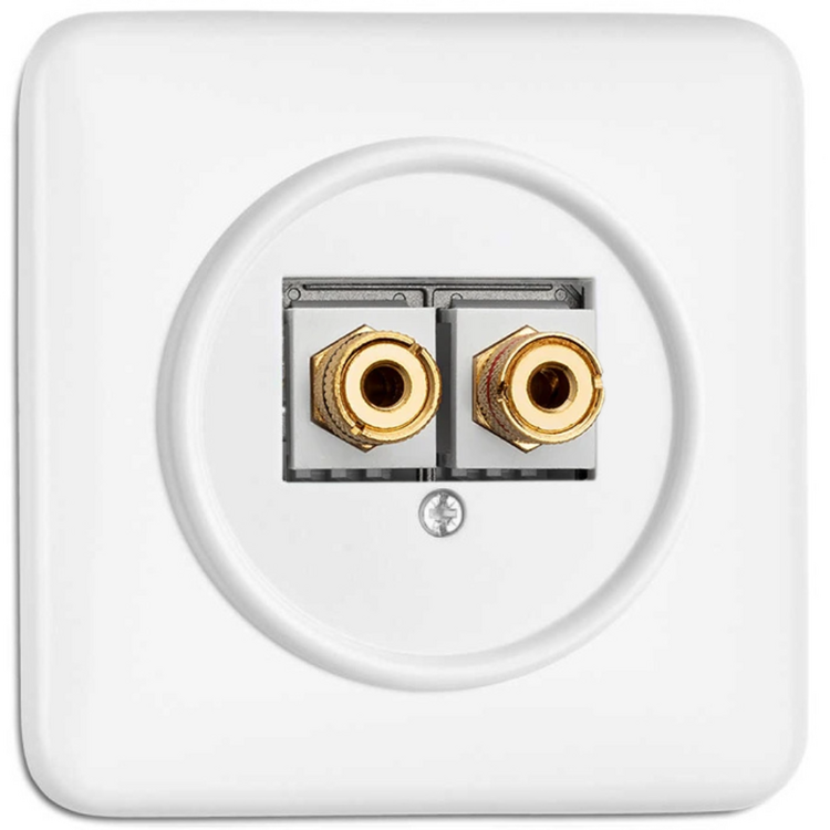 Luidspreker aansluiting wit bakeliet duroplast WBT THPG vierkant