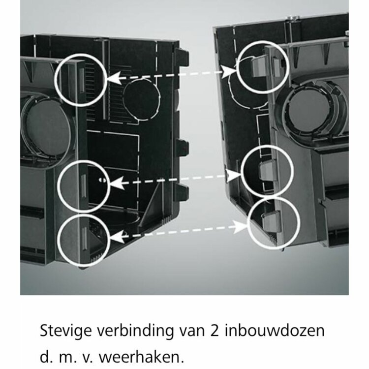 Inbouwdoos voor rond by prado stevig koppelbaar