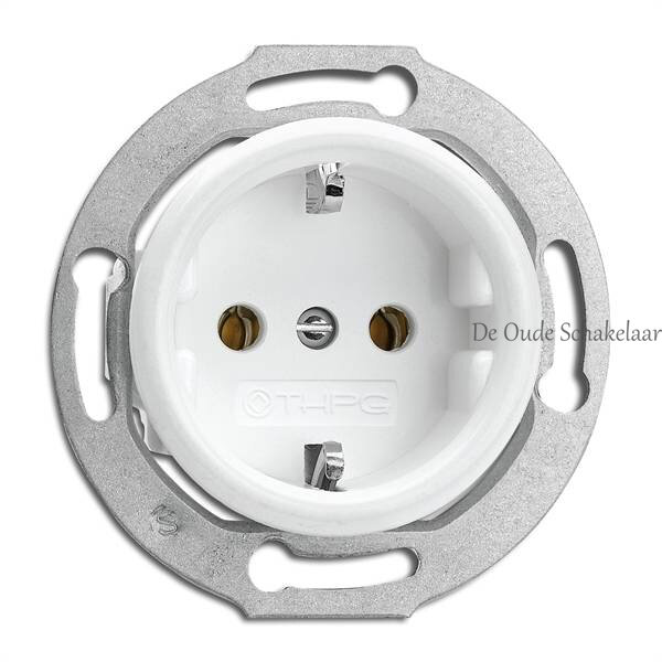 Duroplast wit bakeliet stopcontact wandcontactdoos inbouw binnenwerk