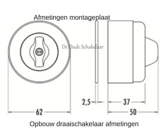 Afmetingen opbouw schakelmateriaal IP20