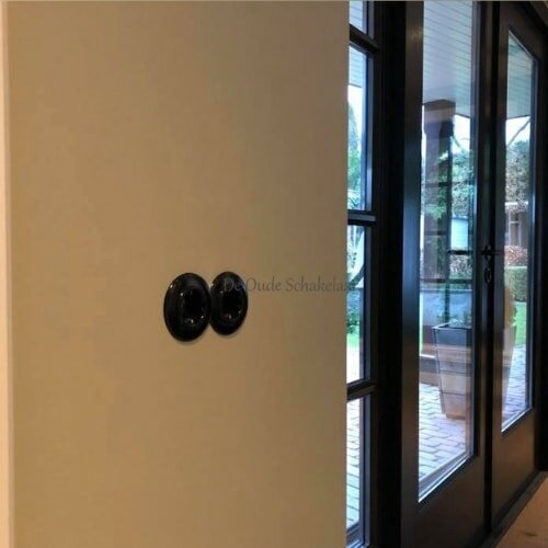 2-voudig bakeliet afdekraam rond zwart jaren 30woning