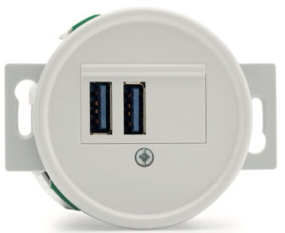 Wit bakeliet USB aansluiting zonder afdekraam