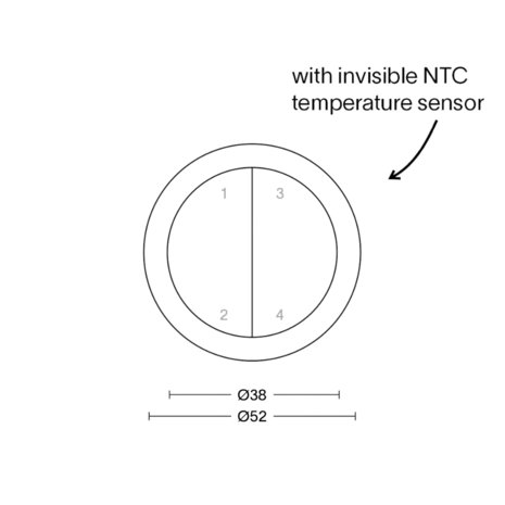 ROND 2.0 dubbele puls schakelaar 4 knoppen afmetingen - rond io De Oude Schakelaar