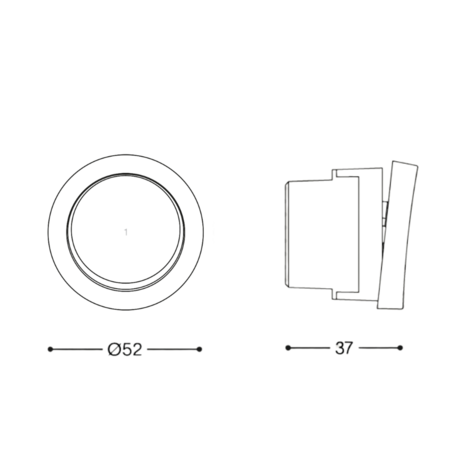 ROND 2.0 puls domotica schakelaar 2 knoppen zwart aluminium