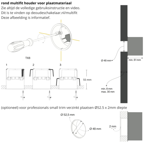 rond multifit houder montage informatief rond 20 by prado de oude schakelaar