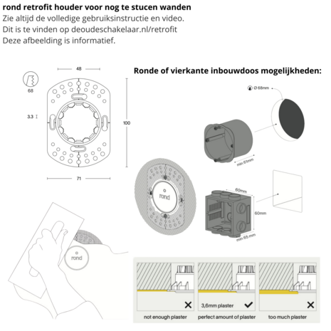 rond retrofit stuc houder montage informatief rond 20 by prado de oude schakelaar