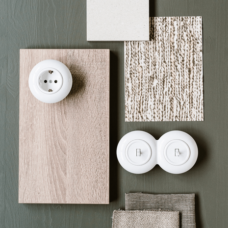 Wit stopcontact rond inbouw wit schakelmateriaal de oude schakelaar socket F white