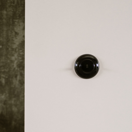 Zwarte dimmer | 1-voudig rond afdekraam | De Oude Schakelaar | Zwart schakelmateriaal