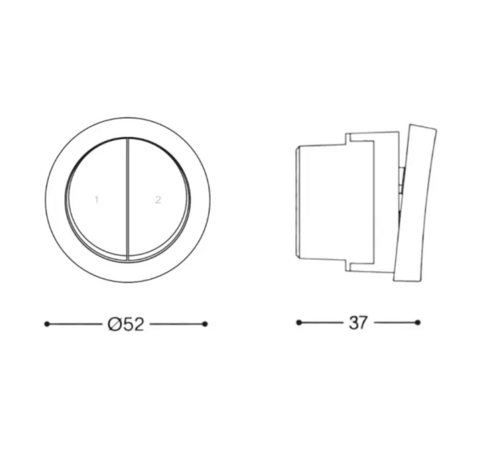 Rond 2.0 230v schakelaar 2 knoppen licht brons rond by prado rond.io