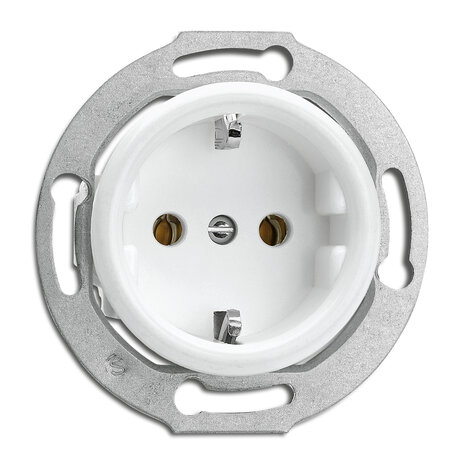 Duroplast wit bakeliet stopcontact wandcontactdoos inbouw binnenwerk
