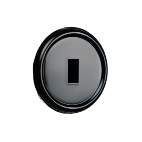 Mat zwart centraalplaat enkele schakelaar (reserve onderdeel)