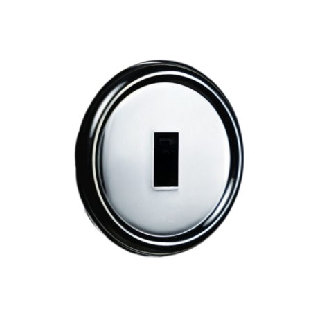 Glanzend zwart centraalplaat enkele schakelaar (reserve onderdeel)