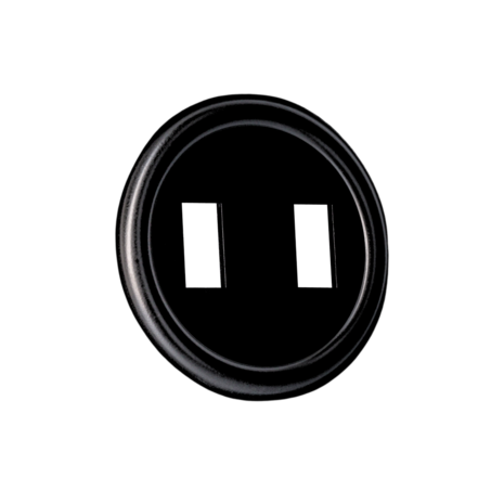 Glanzend zwart centraalplaat dubbele schakelaar (reserve onderdeel)