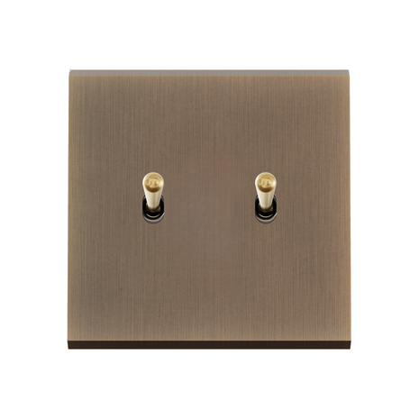 MODELEC dubbele schakelaar geborsteld brons