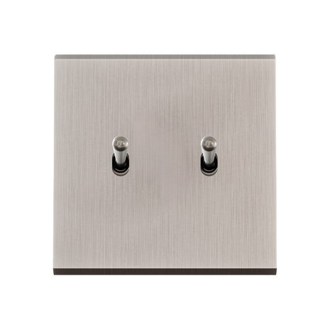 MODELEC dubbele schakelaar geborsteld staal