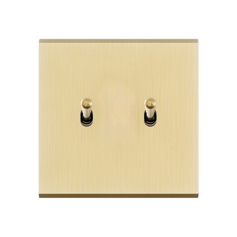 MODELEC dubbele schakelaar geborsteld messing