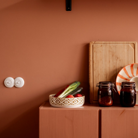 Wit rond afdekraam 2-voudig dubbel ronde Wit schakelmateriaal www.deoudeschakelaar.nl wit rond