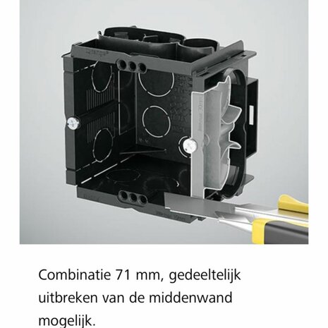 Inbouwdoos voor rond by prado middenwand verwijderen