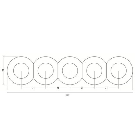 Rond 5-voudig afdekraam afmetingen