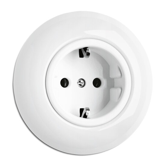 Porselein wit stopcontact wandcontactdoos inbouw