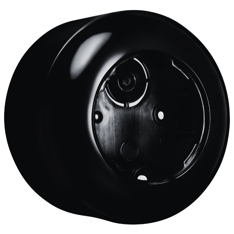 Opbouwbak zwart schakelmateriaal opbouw 1-voudig rond glimmend zwart