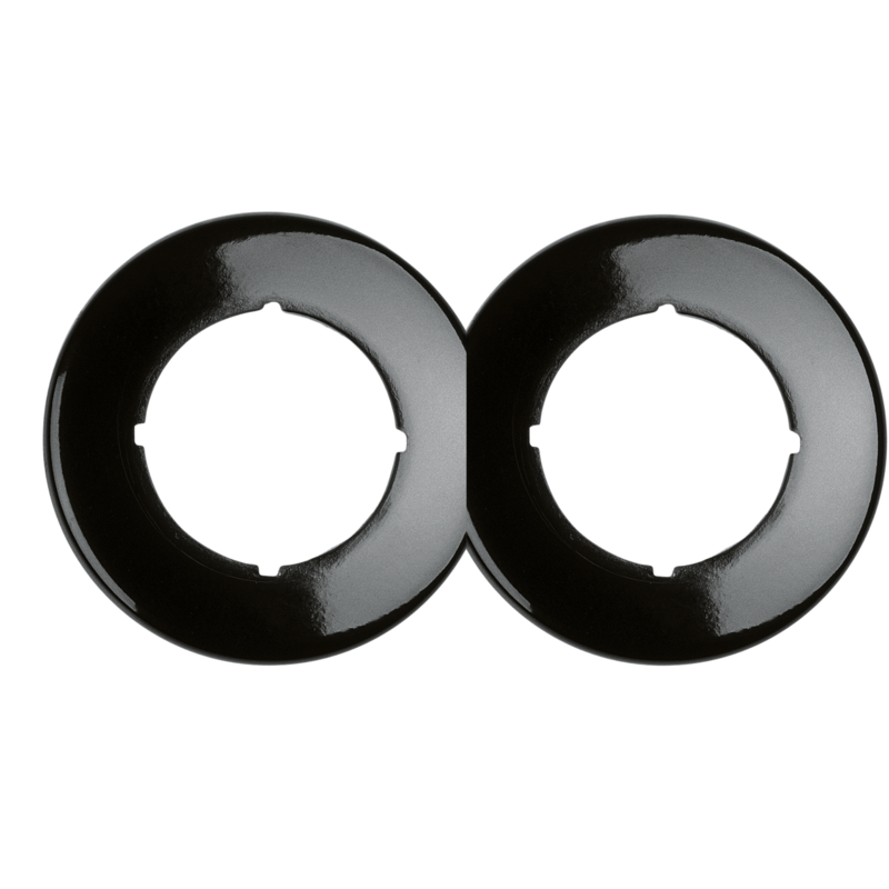 Bakeliet zwart 2-voudig afdekraam rond inbouw