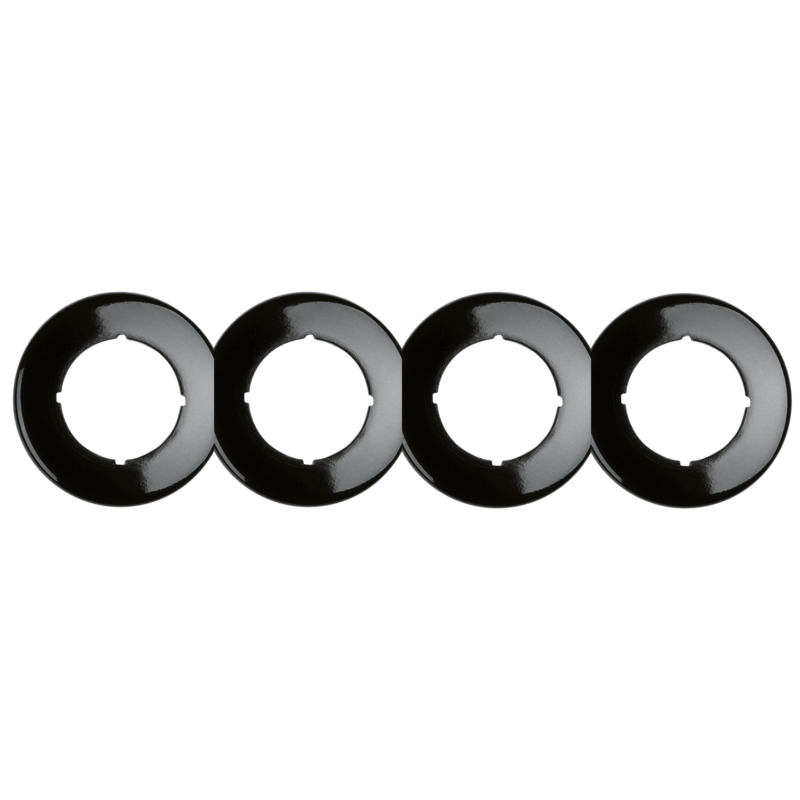 Bakeliet zwart rond 4-voudig afdekraam