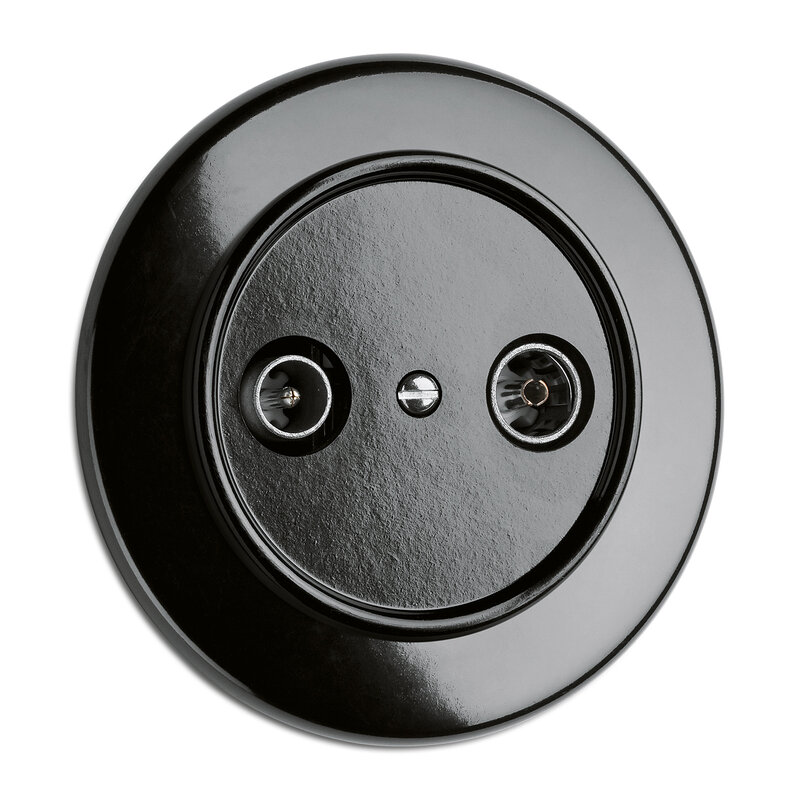 Bakeliet CAI rond zwart - jaren 30 schakelmateriaal THGP