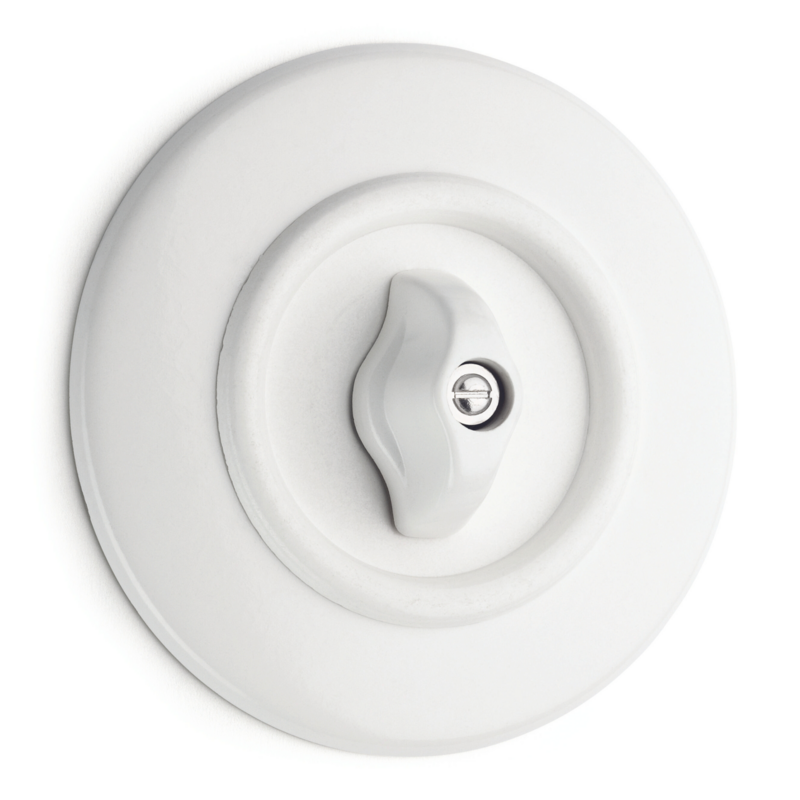 Duroplast wit bakeliet zwart draaischakelaar inbouw rond