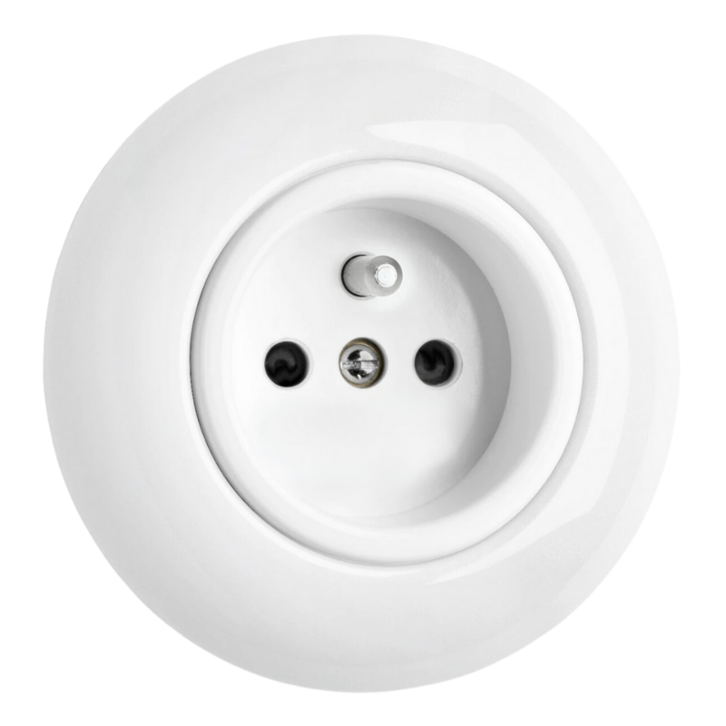Porselein wit stopcontact wandcontactdoos inbouw penaarde