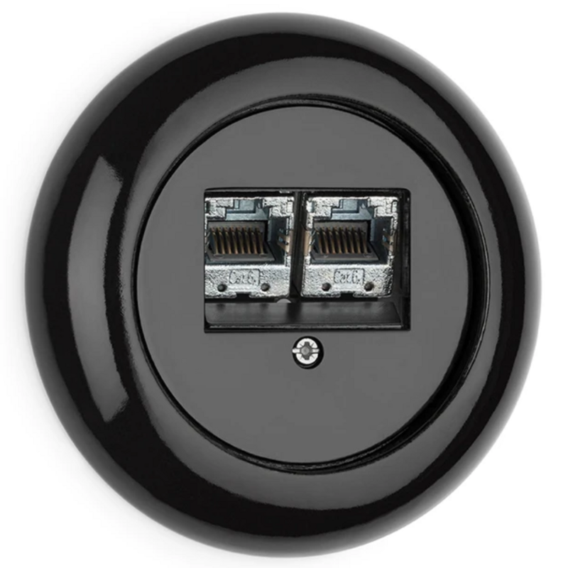 Porselein zwart netwerkaansluiting inbouw THPG