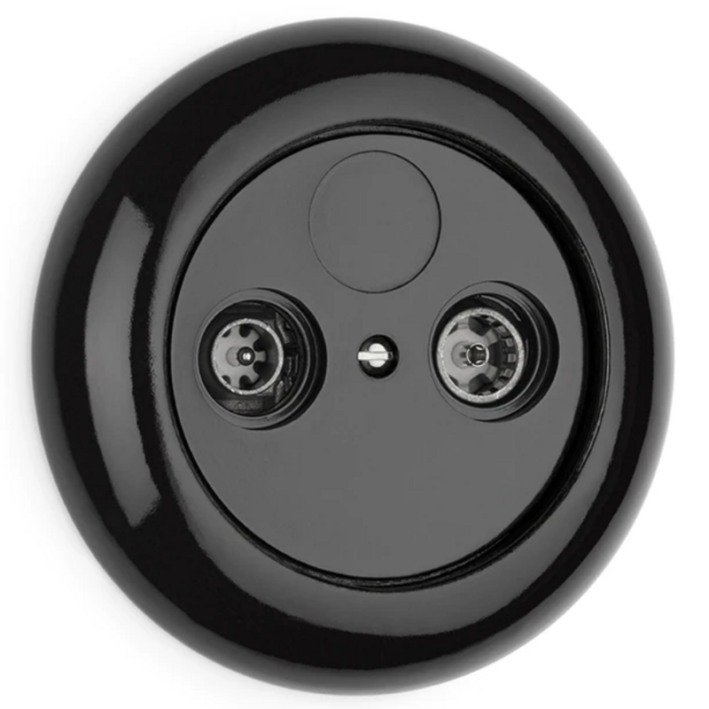 Porselein zwart CAI wandcontactdoos THPG