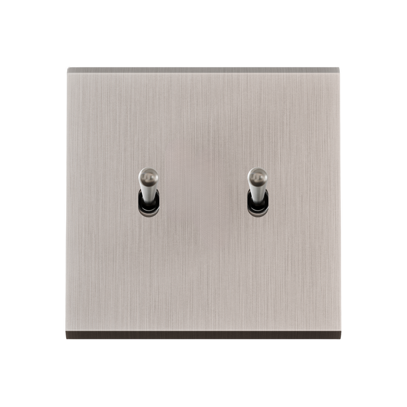 MODELEC dubbele schakelaar geborsteld staal