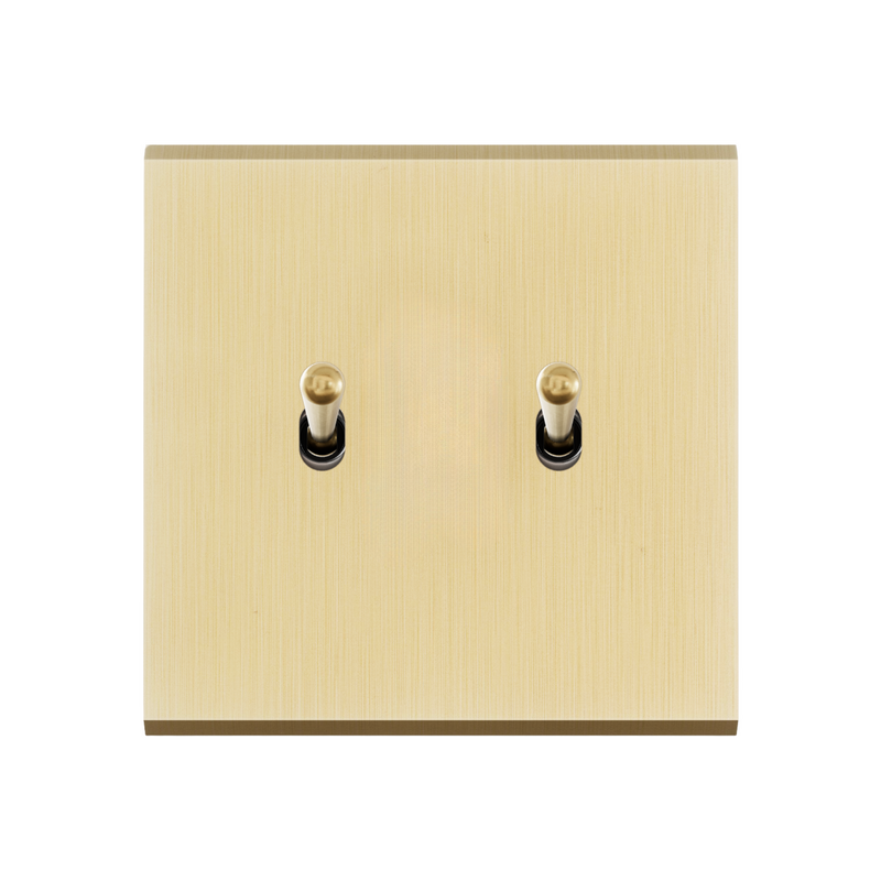 MODELEC dubbele schakelaar geborsteld messing